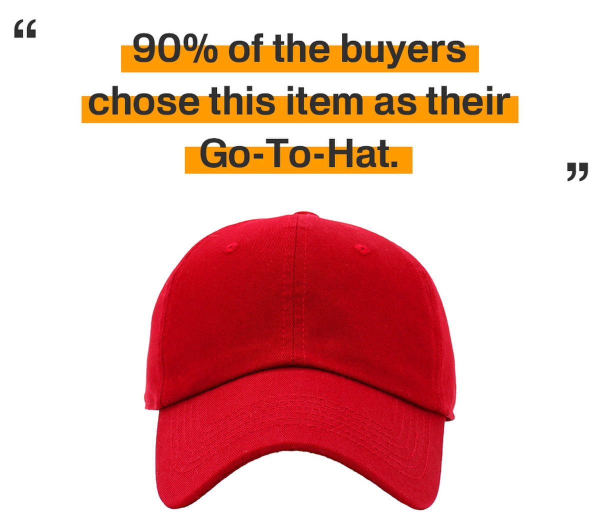 Red Low Profile Baseball Caps Front View